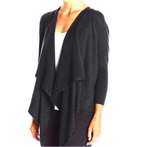 Lole Draped Waterfall Cardigan Heather Black